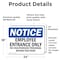 Signmission Employee Entrance Only OSHA Notice Sign, Vinyl Decal, 24in W x 18in L, 2PK OS-2PACK-NS-D-1824-L-15585 - alternate 6